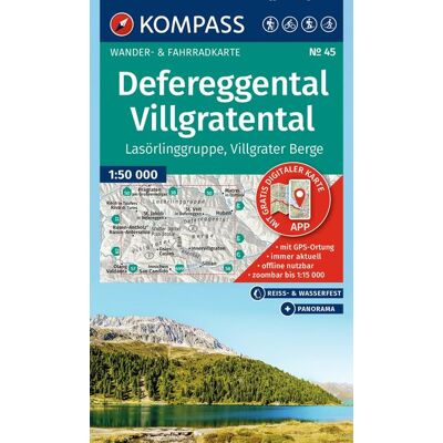 Kompass Karten GmbH Kompass Wanderkarte 45 Defereggental Villgratental Lasörlinggruppe Villgrater Berge 1:50.000 Kompass Karten GmbH Kompass Wanderkarte 45 Defereggental Villgratental Lasörlinggruppe Villgrater Berge 1:50.000