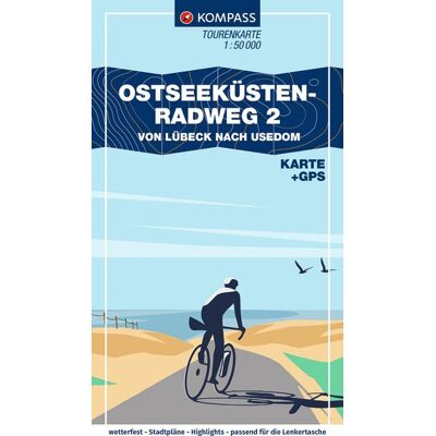 Kompass Karten GmbH Kompass Fahrrad-Tourenkarte Ostseeküstenradweg 2 - Von Lübeck Nach Usedom 1:50.000 Kompass Karten GmbH Kompass Fahrrad-Tourenkarte Ostseeküstenradweg 2 - Von Lübeck Nach Usedom 1:50.000