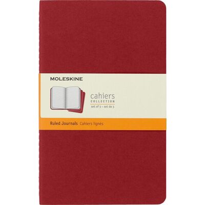 Moleskine Germany GmbH Moleskine Cahier Pocket Ruled Red Cover L. 3er Pack Moleskine Germany GmbH Moleskine Cahier Pocket Ruled Red Cover L. 3er Pack