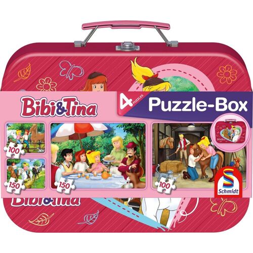 Schmidt Spiele GmbH Bibi & Tina 2 X 100 2 X 150 Puzzle Teile Im Metallkoffer