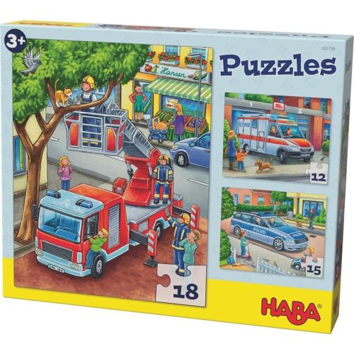 HABA Sales GmbH & Co.KG Puzzles Polizei Feuerwehr & Co. 3 Motive