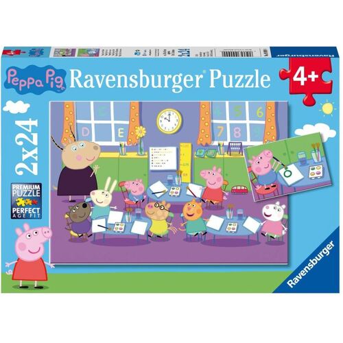 Ravensburger 09099 - Pegga Pig Peppa In Der Schule 2x24 Teile Puzzle