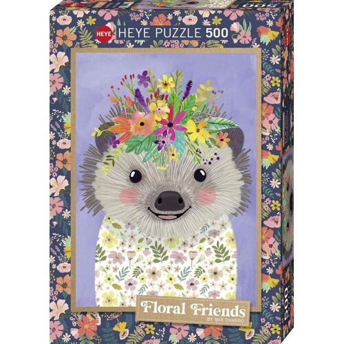 Heye Puzzle Funny Hedgehog Floral Friends Puzzle 500 Teile