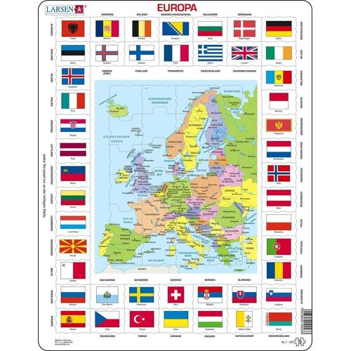 Raute Media Europa Länder + Flaggen (Kinderpuzzle)