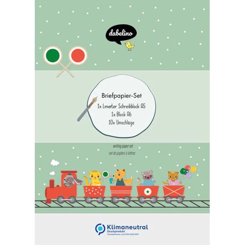 dabelino Liniertes Briefpapier-Set Für Kinder: Eisenbahn/ Zug (Für Mädchen Und Jungen)