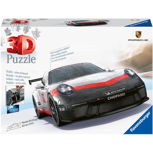 Ravensburger Spieleverlag Ravensburger 3d Puzzle 11557 - Porsche 911 Gt3 Cup - Die Berühmte Fahrzeug Und Sportwagen Ikone Als 3d Puzzle Auto