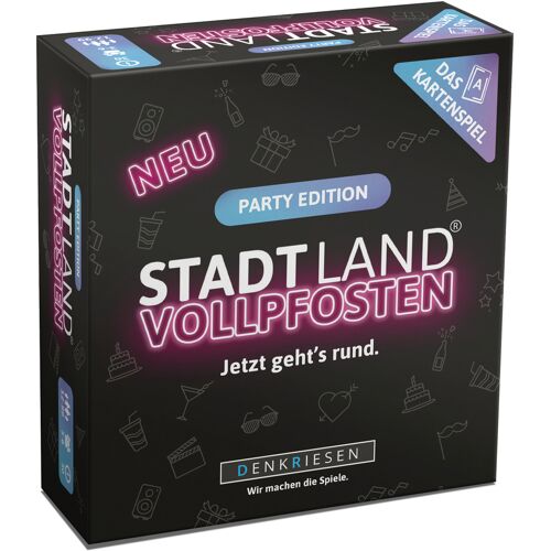 D&R DENKRIESEN Denkriesen - Stadt Land Vollpfosten® - Das Kartenspiel - Party Edition 'Jetzt Geht'S Rund.'