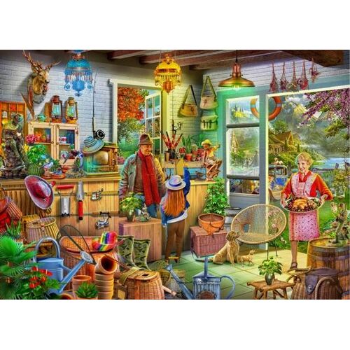 BRAIN TREE GAMES Brain Tree - Fishing Shed 1000 Pieces Jigsaw Puzzle For Adults
