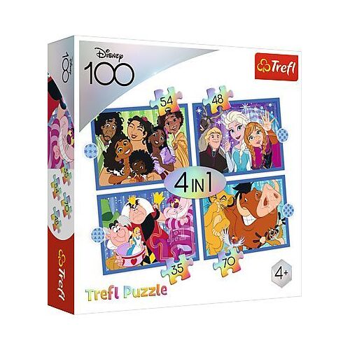 Trefl 4 In 1 Puzzle 100 Jahre Disney / Disneys Lustige Welt