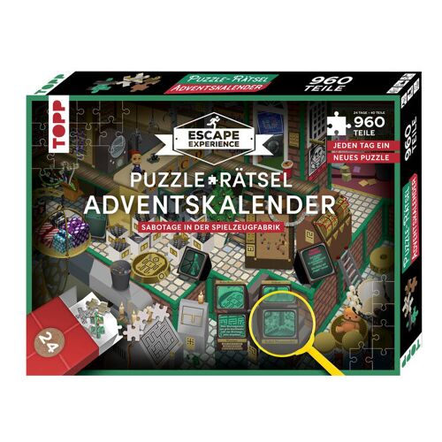 Frech Verlag GmbH Puzzle-Rätsel-Adventskalender - Sabotage In Der Spielzeugfabrik. 24 Puzzles Mit Insgesamt 960 Teilen
