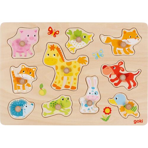 Gollnest & Kiesel KG Goki 57393 - Steckpuzzle Tierkinder