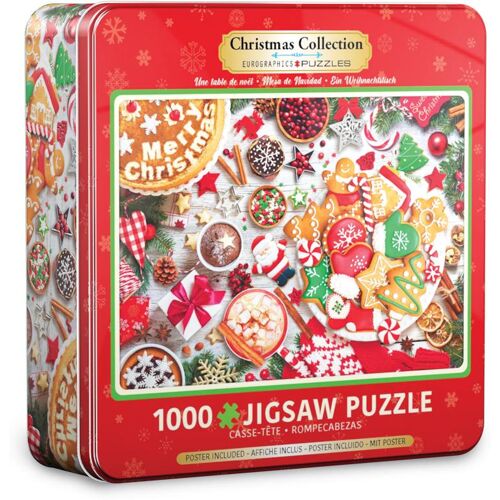 Eurographics 8051-5623 - Weihnachtstisch Puzzledose 1.000 Blech Puzzle