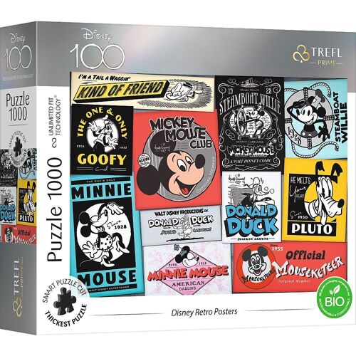 Trefl Uft Puzzle 1000 - Disney 100 Jahre Retro Poster