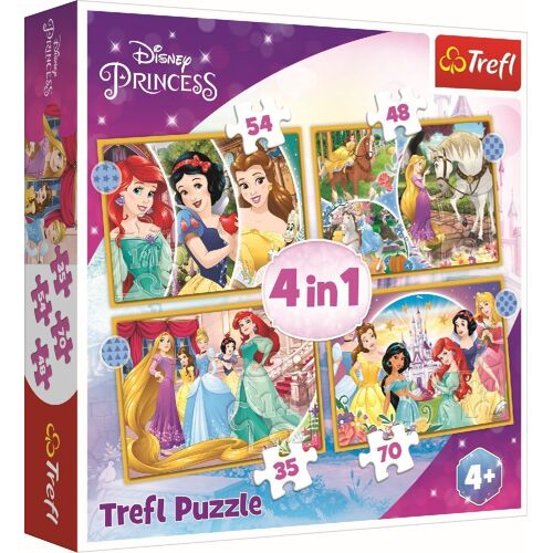 Trefl 4 In 1 Puzzle 35 48 54 70 Teile - Prinzessinnen