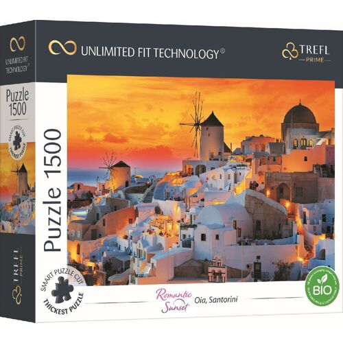 Trefl Uft Puzzle 1500 - Romantic Sunset: Santorini