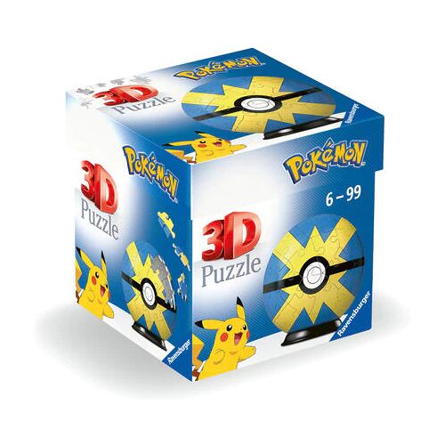 Ravensburger Spieleverlag Ravensburger 3d Puzzle 11580 - Puzzle-Ball Pokémon Pokéballs - Flottball - [En] Quick Ball - Für Große Und Kleine Pokémon Fans Ab 6 Jahren