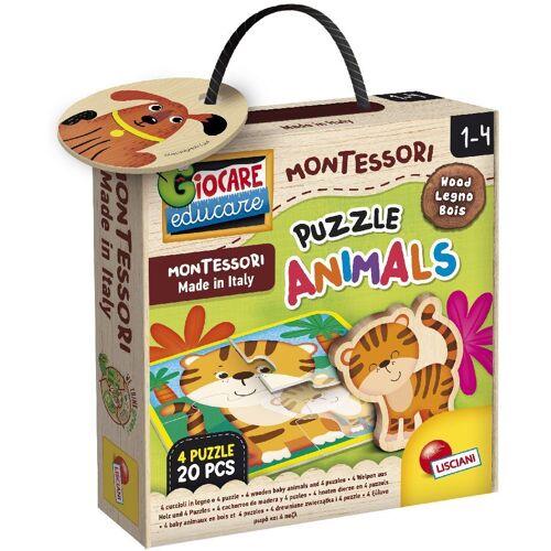 LiscianiGiochi Montessori Wood Puzzle Animals