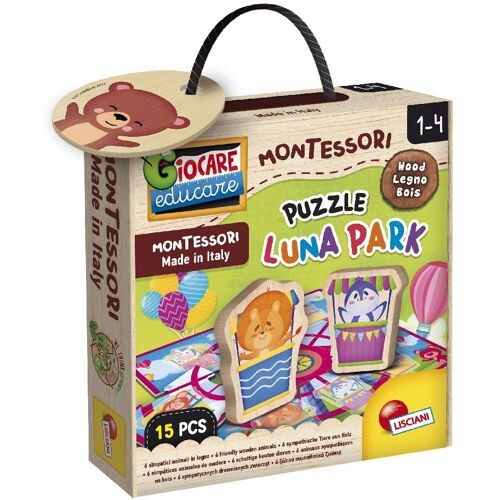 LiscianiGiochi Montessori Wood Puzzle Luna Park