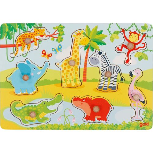 Gollnest & Kiesel KG Goki 57397 - Steckpuzzle Afrikanische Tierkinder