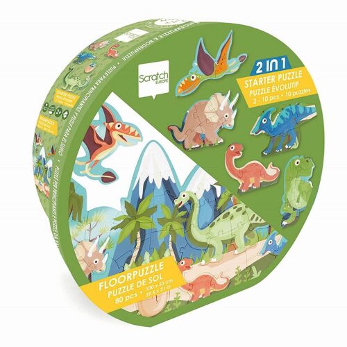 Scratch - 2in1 Bodenpuzzle Dino 80 Teile