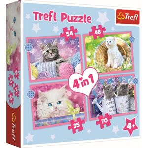 Trefl 4 In 1 Puzzle 35 48 54 70 Teile - Katzen