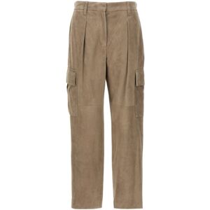 BRUNELLO CUCINELLI Hose Aus Wildleder - female - Beige - 40 IT