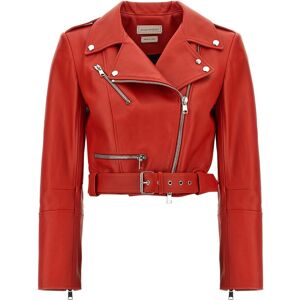 ALEXANDER MCQUEEN Cropped-Bikerjacke - female - Rot - 40 IT