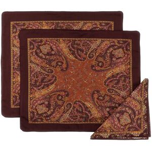 ETRO HOME Set Mit 2 Tischsets + Servietten 'Orbea' - unisex - Bordeaux - U