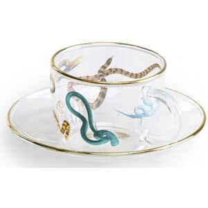 SELETTI Kaffeetasse Und Unterteller „Snakes“ - unisex - Transparent - U