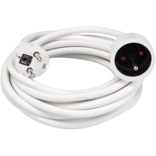 VERLÄNGERUNGSKABEL - 5 m - WEIß - 3G1.5 - STECKER-TYP E (FRANZÖSISCHES SYSTEM)