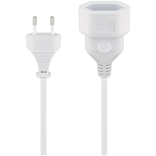 Verlängerungskabel Eurostecker, 3 m, weiß