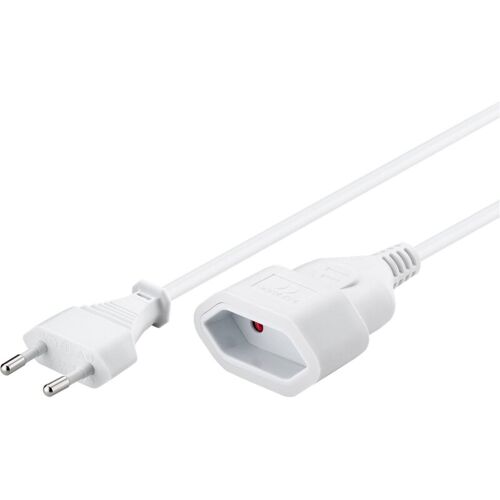 Verlängerungskabel Eurostecker, 5 m, weiß
