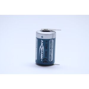 Ansmann - ER14250 - 1/2AA - 3,6 Volt 1200mAh Li-SOCl2 - Lithium Spezial-Batterie mit Printlötfahnen (+Pol=Einzelpin & -Pol=Einzelpin) Ansmann - ER14250 - 1/2AA - 3,6 Volt 1200mAh Li-SOCl2 - Lithium Spezial-Batterie mit Printlötfahnen (+Pol=Einzelpin & -Pol=Einzelpin)