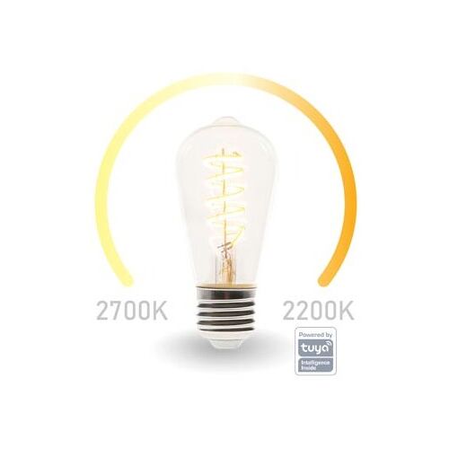 SMART-WI-FI-LED-LAMPE MIT FILAMENT - WARMWEIß & INTENSIV WARMWEIß - E27 - ST64