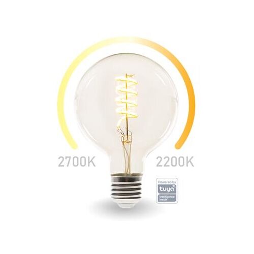 SMART-WI-FI-LED-LAMPE MIT FILAMENT - WARMWEIß & INTENSIV WARMWEIß - E27 - G125