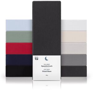 Blumtal® Basics Jersey Spannbettlaken 90x200cm - Oeko-Tex Zertifiziert, 100% - Sehr Gut Anthrazit 90 x 200cm Topper