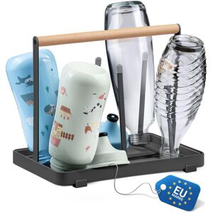 D&d Living All-In-One Flaschenhalter Für Sodastream - Abtropfgestell Für - Sehr Gut Schwarz 24x19x15 cm