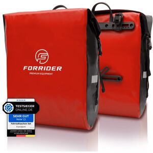 Forrider Fahrradtaschen Für Gepäckträger - 100% Wasserdicht [2 Stück] 50l - Wie Neu Rot 58 x 30 x 18 cm