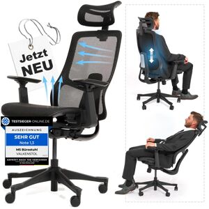 Valkenstol M5 Ergonomischer Bürostuhl [Höhenverstellbare Rückenlehne, - Akzeptabel Schwarz