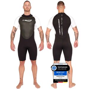 T´suits Neoprenanzug Herren [3mm, Shorty, Protector-I] Tauchen, Schwimmen, - Sehr Gut Herren Schwarz/Weiß M