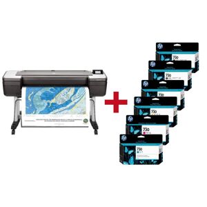 DesignJet T1700dr PostScript Großformatdrucker Plotter inkusive zusätzlichem HP Tintenset 730