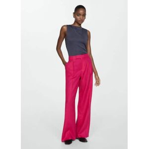 MANGO Bundfaltenhose aus 100 % Leinen Fuchsia 32,34,36,38,40,42,44 female