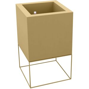 Vondom VELA CUBE Pflanzengefäß mit Selbstbewässerung - beige - 60x60x100 cm