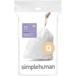 simplehuman Müllbeutel Nachfüllpack Code Q - Spar-Pack - weiß - 20 Beutel à 50-65 Liter