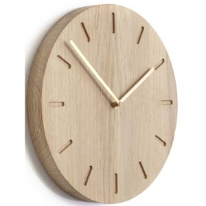 applicata Watch:Out Wanduhr - oak-brass - Ø 32 cm - Tiefe 3 cm