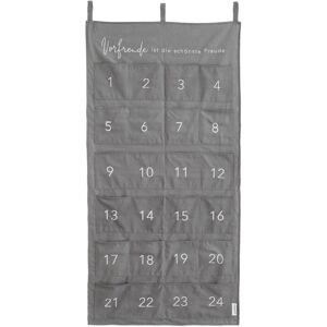 Eulenschnitt Vorfreude Adventskalender schmal - creme - 180 x 30 cm, Taschenmaß: 12,5 x 14 cm