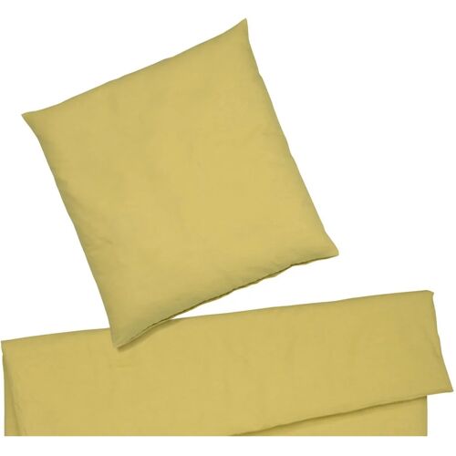 elegante Breeze Bettwäsche-Set aus Halbleinen – kurkuma – 135×200 / 40×80 cm