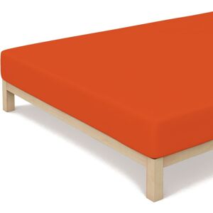 schlafgut Casual Bio-Spannbettlaken - red mid - 90-100x190-200 cm