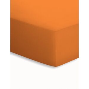 schlafgut 15001 Mako-Jersey Spannbettlaken - orange - 90-100x190-200 cm