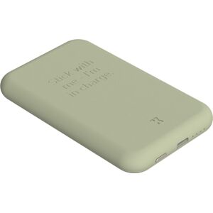 KREAFUNK toCHARGE Qi Design Powerbank - dusty olive - 10,4x6,4x1,1 cm